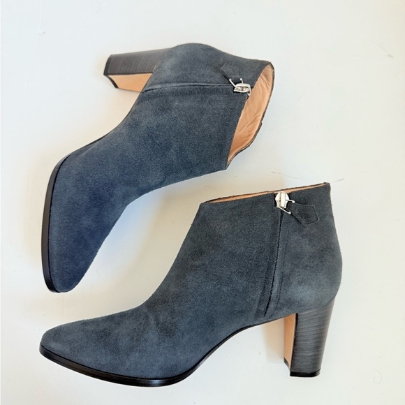 Manolo Blahnik Grey Suede Leather Brusta block heel ankle booties EU 39 - Picture 4 of 9